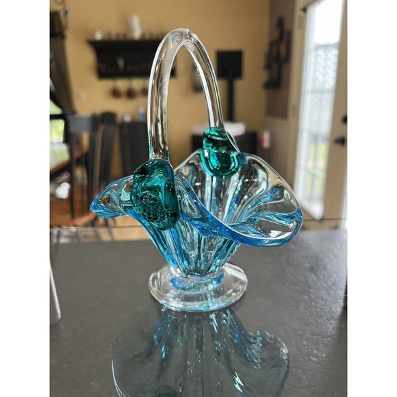 Murano Accents Vintage Murano Blown Glass Basket Poshmark